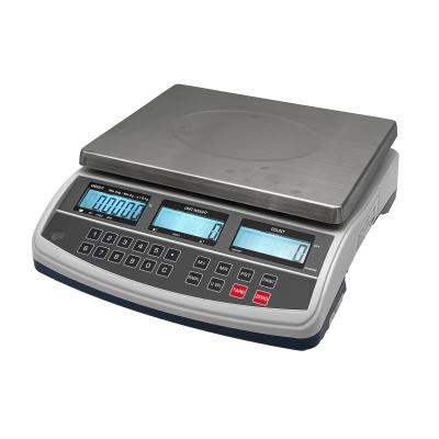 Räknevåg 15 kg x 5 g (e = 5 g) med 230x300 mm vågplatta och återuppladdningsbart batteri